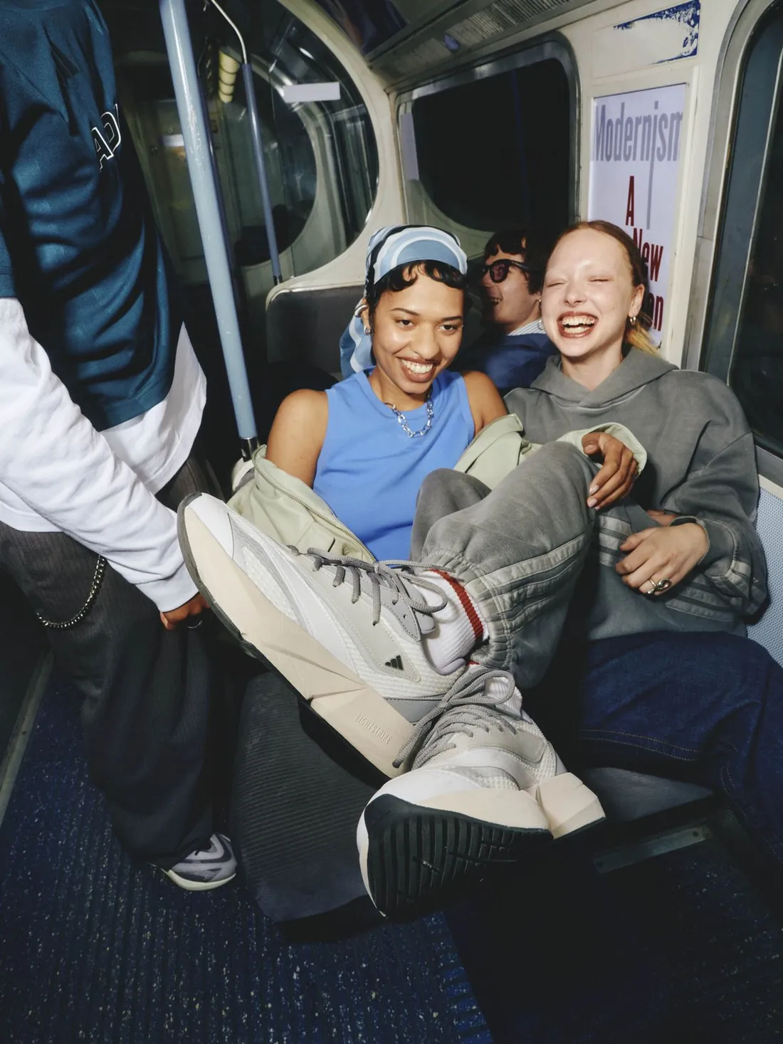 Friends on public transport